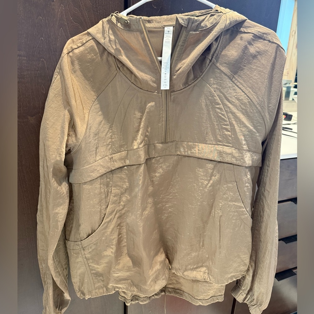 🤎 Lululemon SEEK VISTAS 1/2 Zip Jacket size M/L Gold